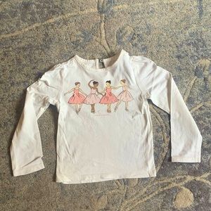 Janie and Jack, long sleeve shirt with ballerinas